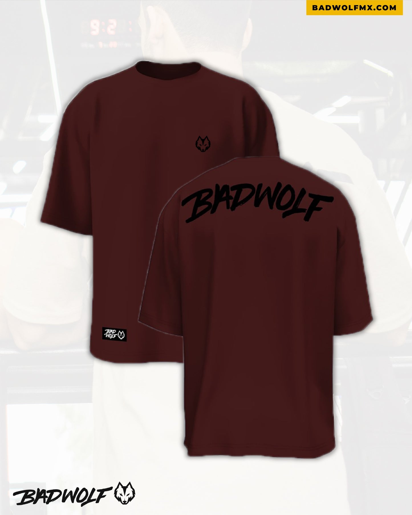 Oversize Tshirt Guinda Badwolf Negro