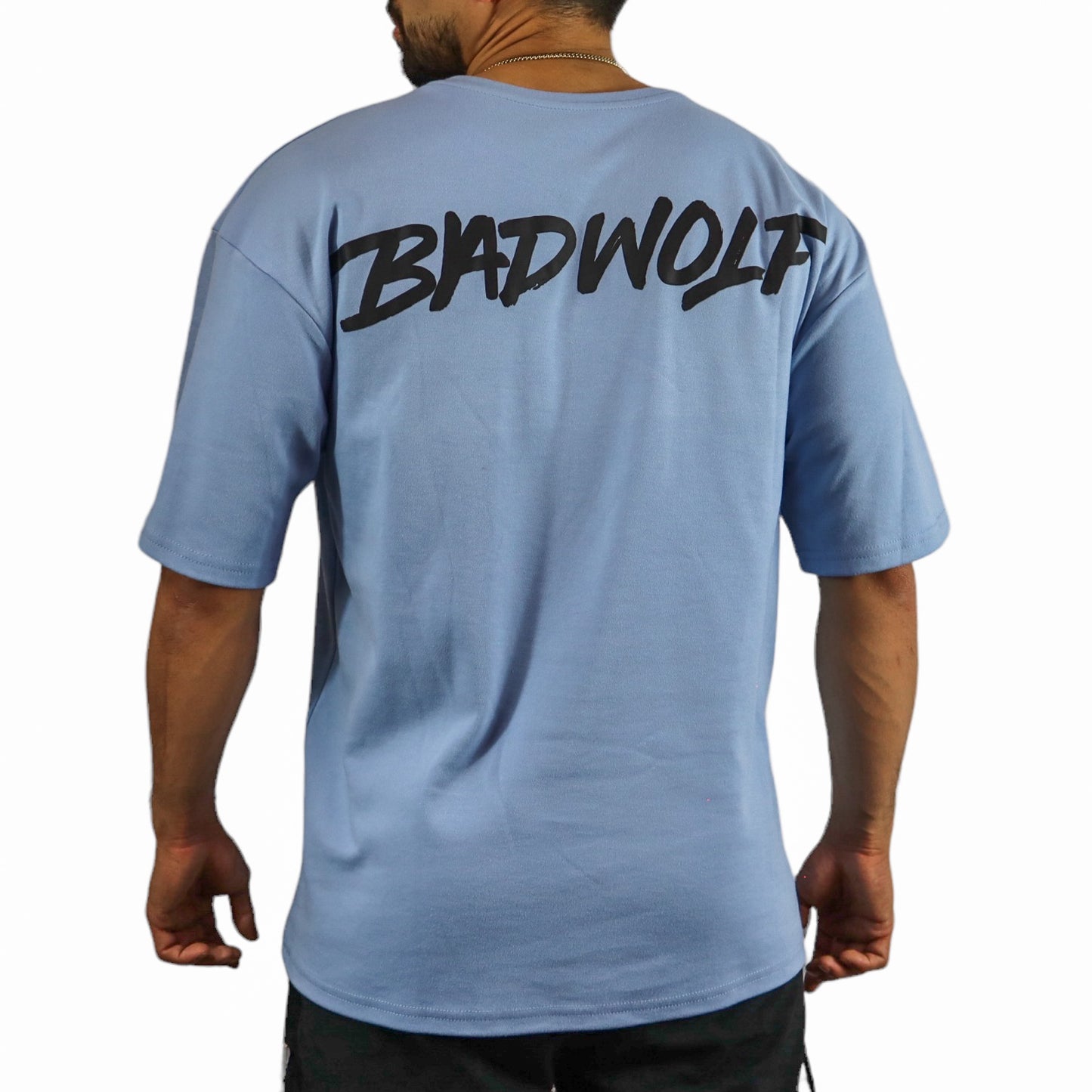 Oversize Tshirt Azul Cielo Badwolf Negro