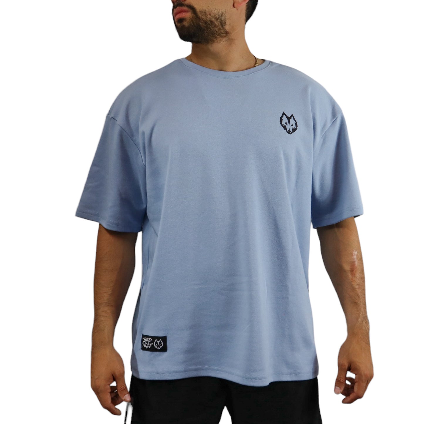 Oversize Tshirt Azul Cielo Badwolf Negro