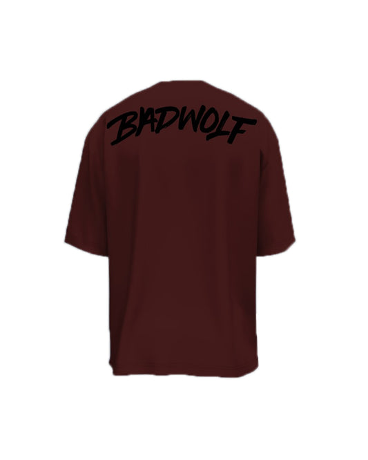 Oversize Tshirt Guinda Badwolf Negro