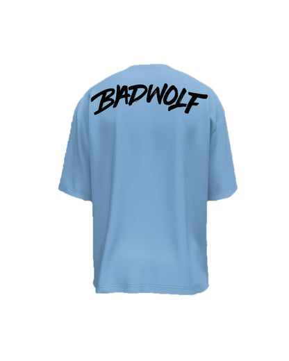 Oversize Tshirt Azul Cielo Badwolf Negro